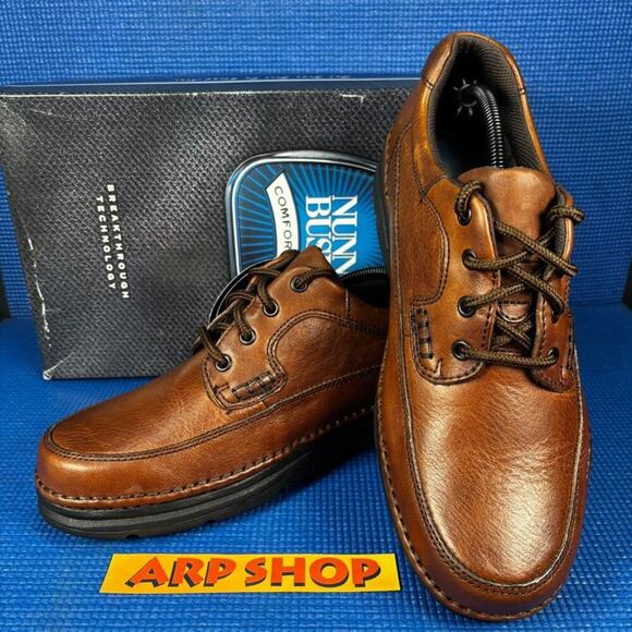 ? Nunn Bush Cameron Moc Toe Oxford  Men Size 10.5W Brown Leather Shoes 83890-64 main image 3